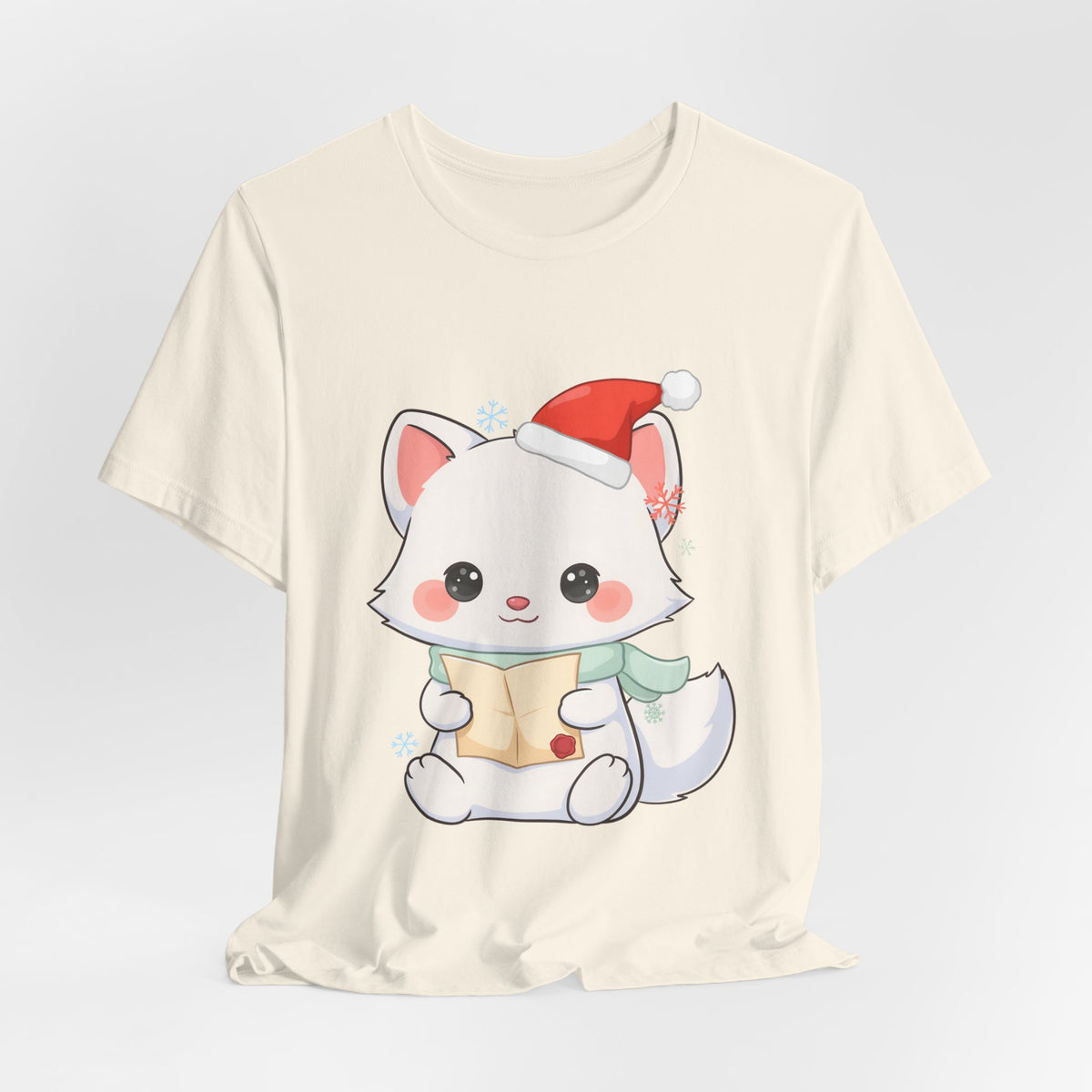 Christmas Arctic Fox T-Shirt for Cozy Holiday Readers