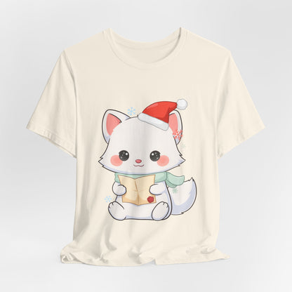Christmas Arctic Fox T-Shirt for Cozy Holiday Readers