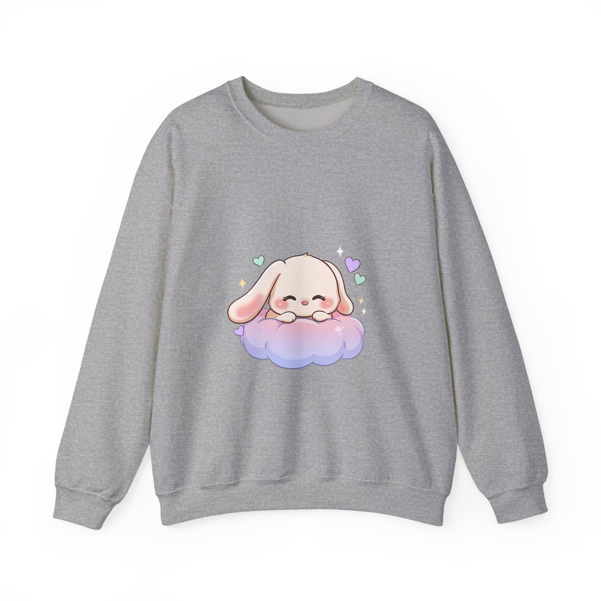 Kawaii Bunny Sweatshirt, Sleeping Cloud Chibi Crewneck