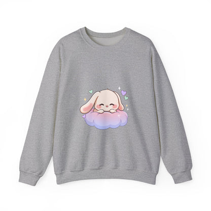 Kawaii Bunny Sweatshirt, Sleeping Cloud Chibi Crewneck