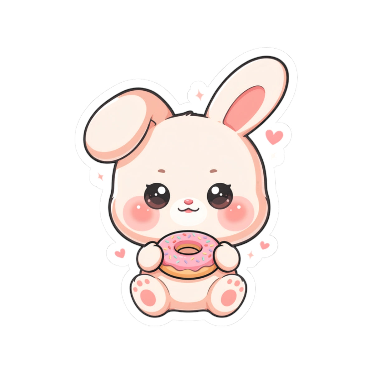 Kawaii Bunny Donut Sticker for Sweet Little Joys