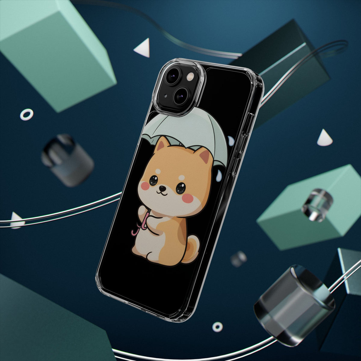 Shiba Inu Phone Case, Kawaii Rainy Day Pup