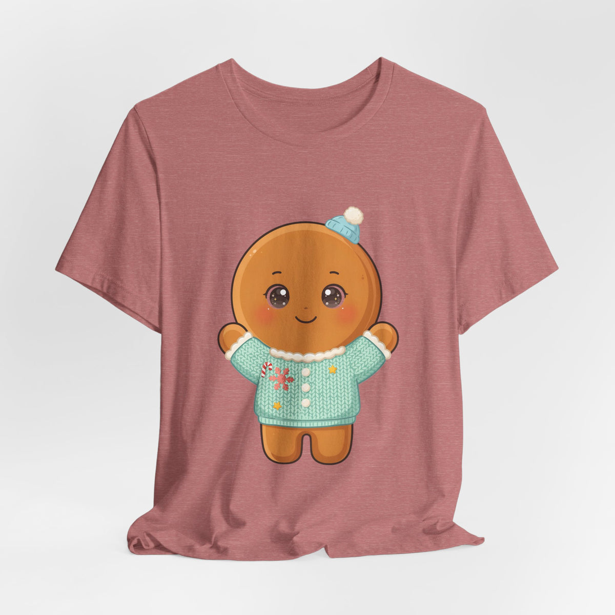 Kawaii Gingerbread Man Christmas Tee for Holiday Cheer