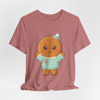 Kawaii Gingerbread Man Christmas Tee for Holiday Cheer