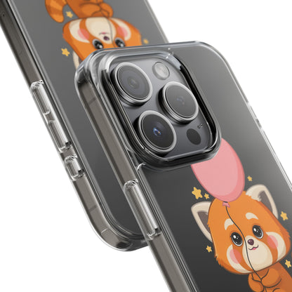 Kawaii Red Panda Clear Impact-Resistant Case with Balloon