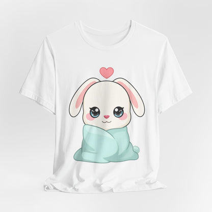 Cozy Bunny T-Shirt, Kawaii Blanket Bunny Tee