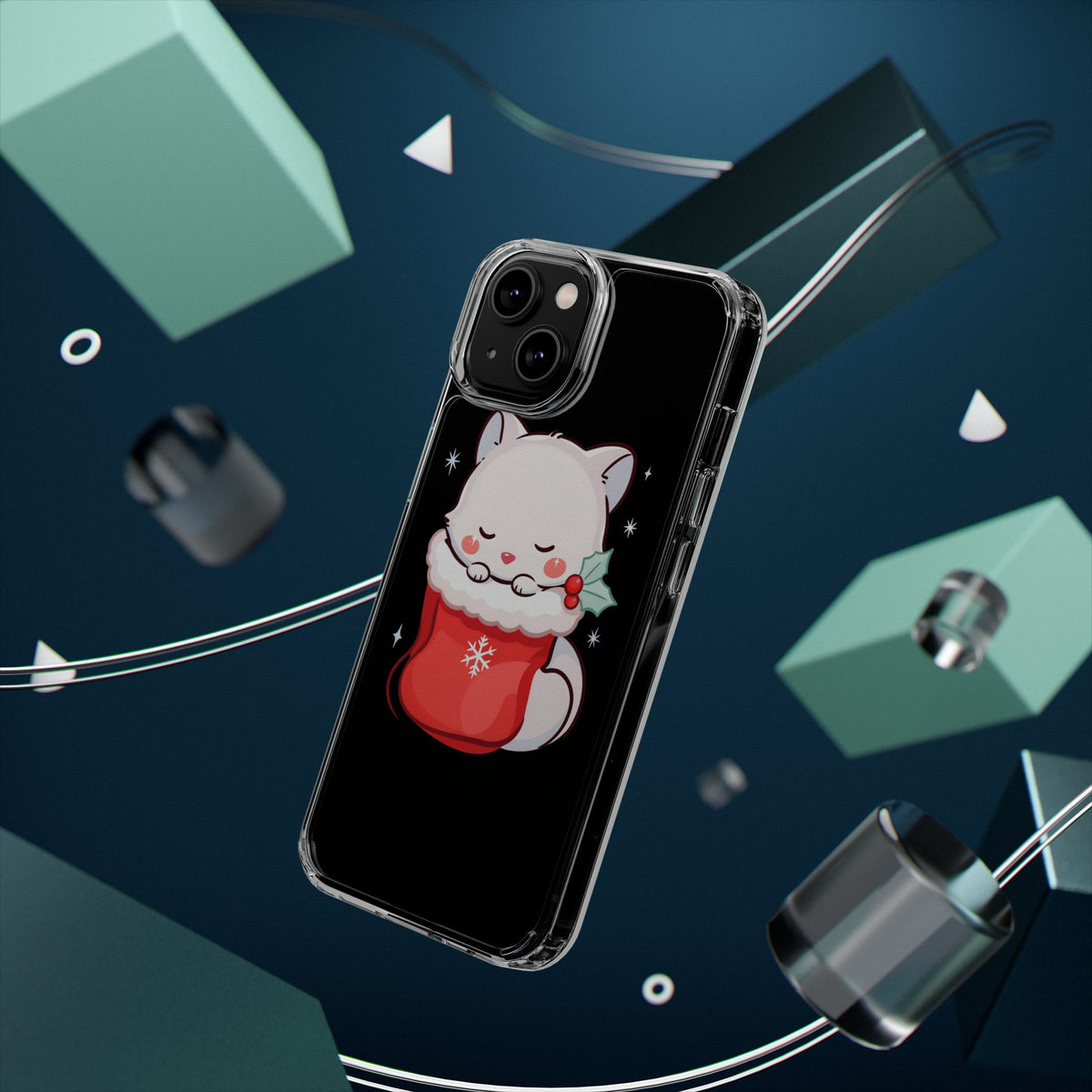 Christmas Fox Phone Case, Cute Holiday Stocking Gift
