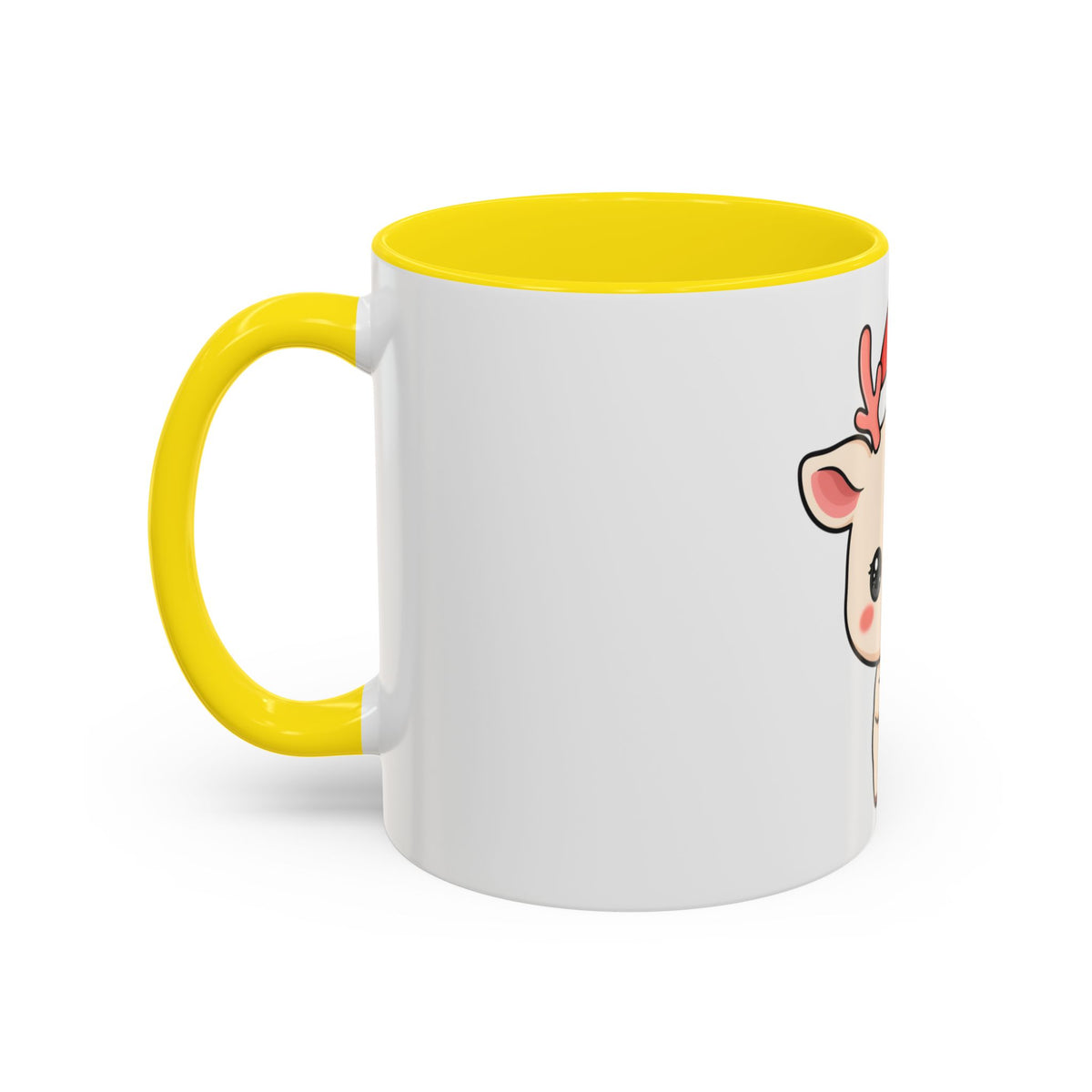 Kawaii Reindeer Christmas Accent Coffee Mug