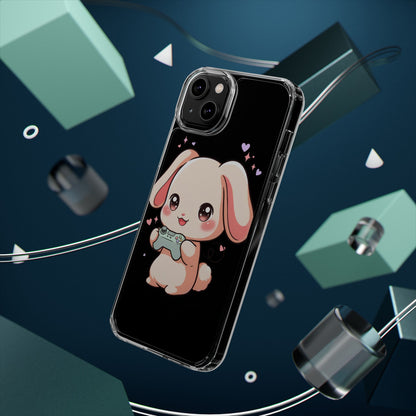 Kawaii Bunny Gamer Clear Impact-Resistant Phone Case