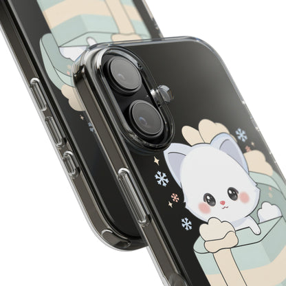 Kawaii Arctic Fox Clear Impact-Resistant Phone Case