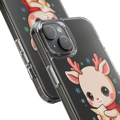 Christmas Reindeer Clear Impact-Resistant Phone Case