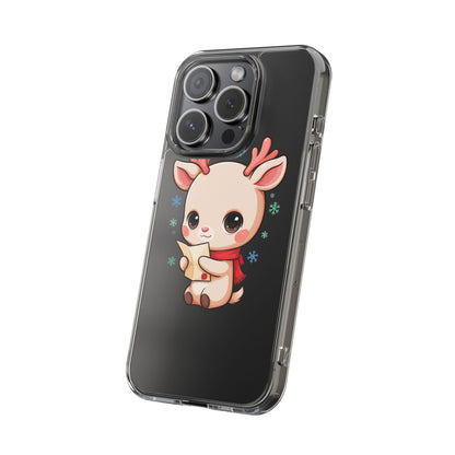 Christmas Reindeer Clear Impact-Resistant Phone Case