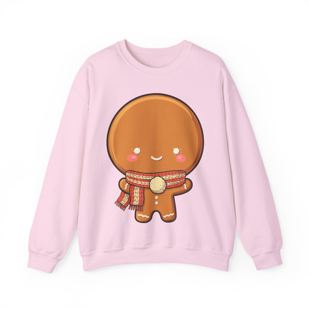 Gingerbread Man Sweatshirt, Cute Kawaii Christmas Crewneck
