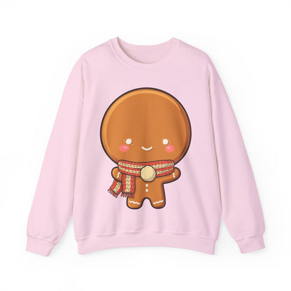 Gingerbread Man Sweatshirt, Cute Kawaii Christmas Crewneck