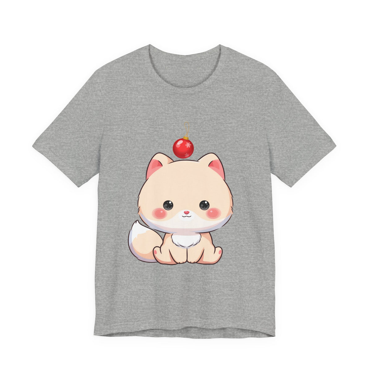 Kawaii Arctic Fox Christmas T-Shirt for Holiday Fans