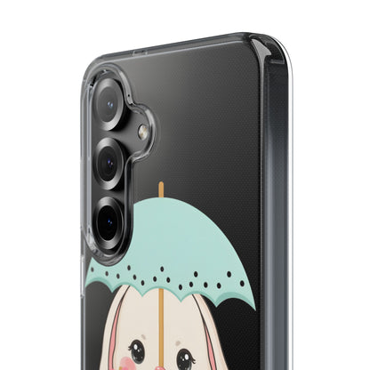 Kawaii Bunny Phone Case with Umbrella | Cute Clear Case