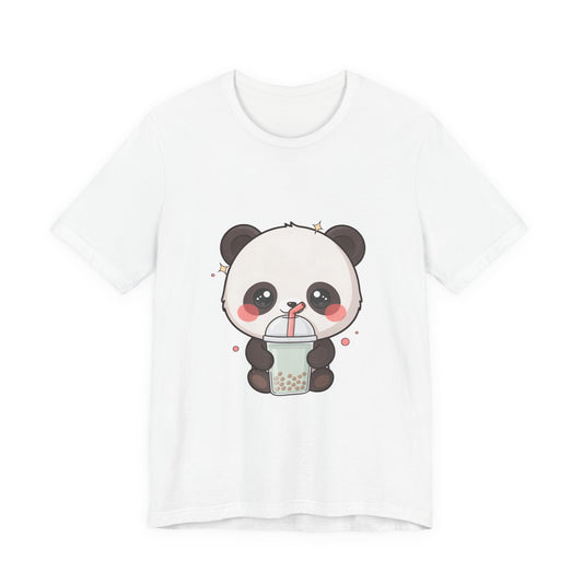 Kawaii Panda Bubble Tea T-Shirt, Cute Unisex Tee