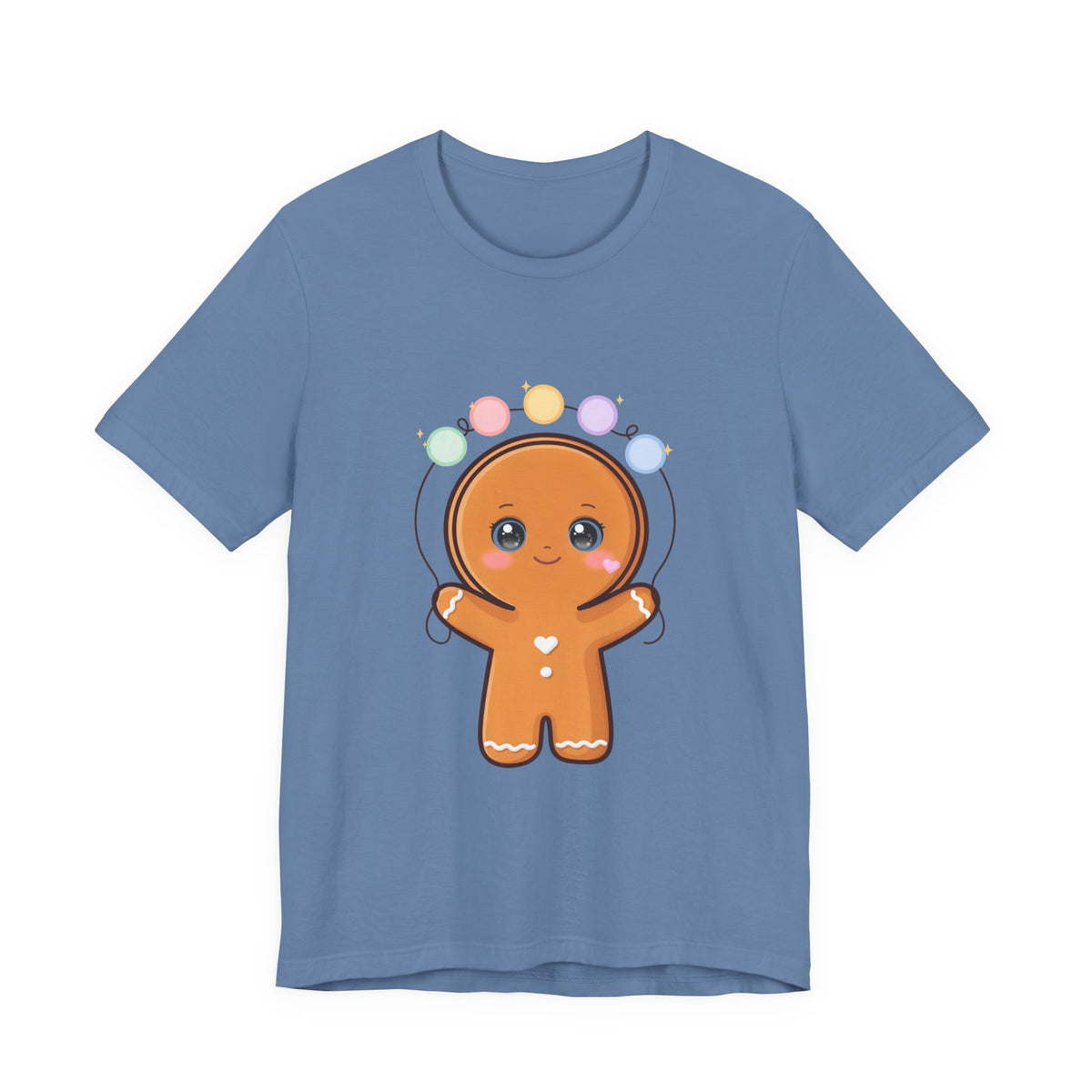 Kawaii Gingerbread Man Christmas T-Shirt, Cute Holiday Tee