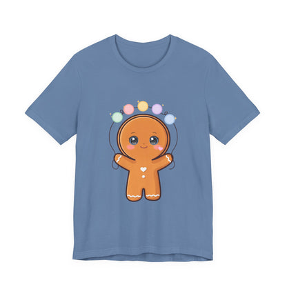 Kawaii Gingerbread Man Christmas T-Shirt, Cute Holiday Tee