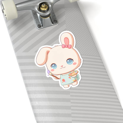 Kawaii Bunny Sticker for Art Lovers and Creative Journals