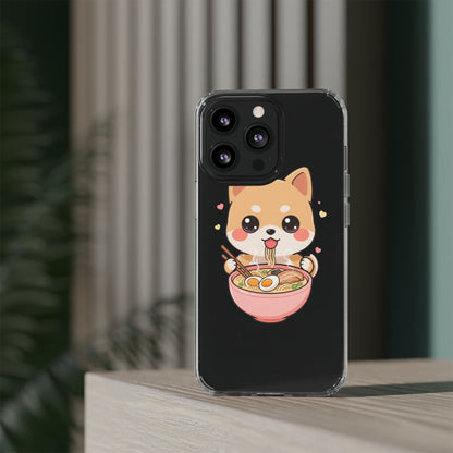 Kawaii Shiba Inu Ramen Clear Impact-Resistant Case