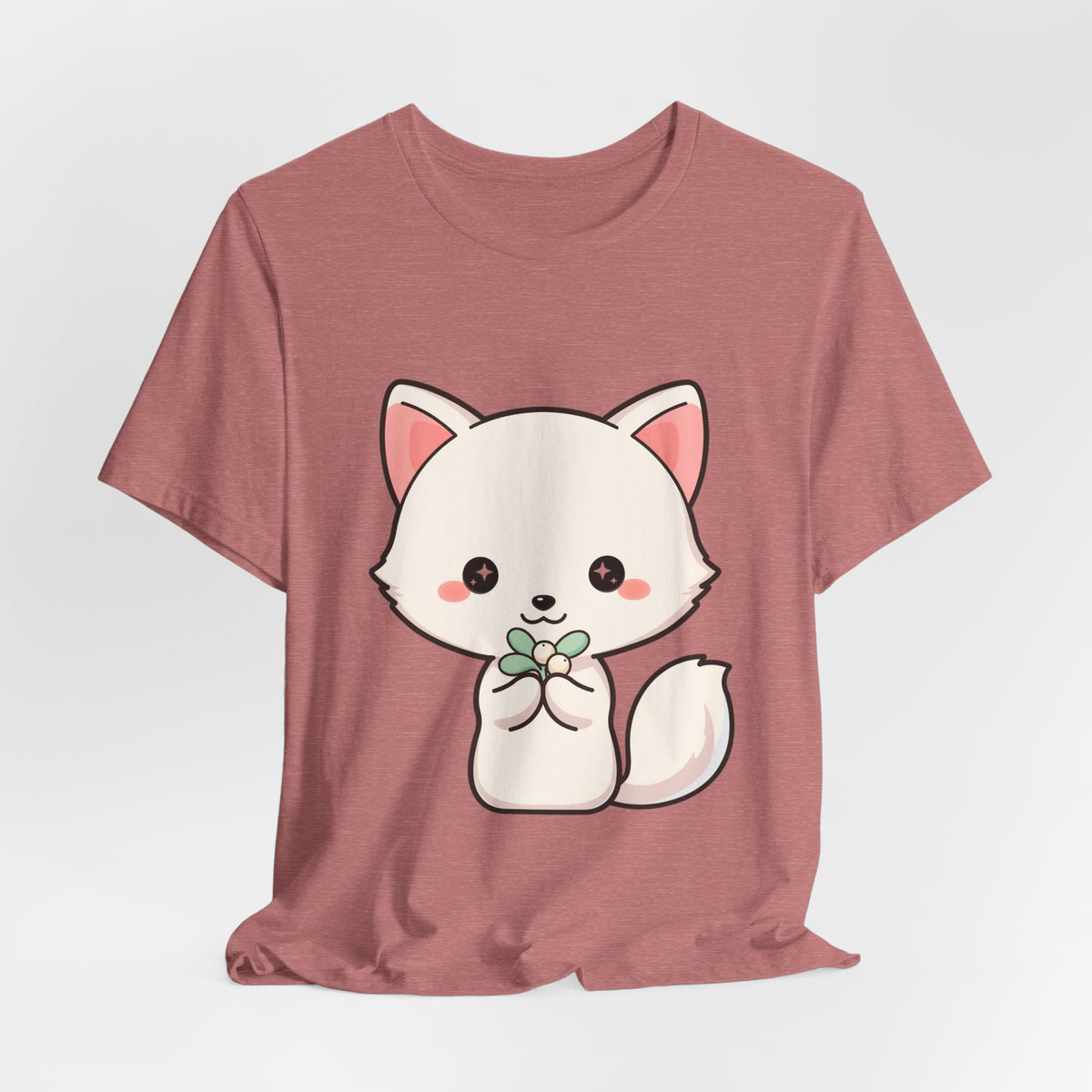 Christmas Fox T-Shirt, Cute Mistletoe Kawaii Tee