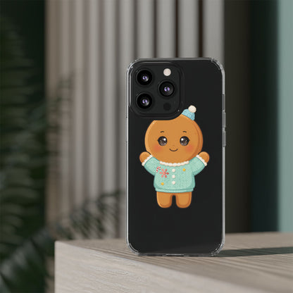 Kawaii Gingerbread Phone Case, Cute Christmas Sweater Cookie