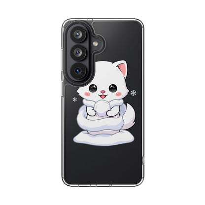 Kawaii Arctic Fox Phone Case, Cute Snow Day Gift