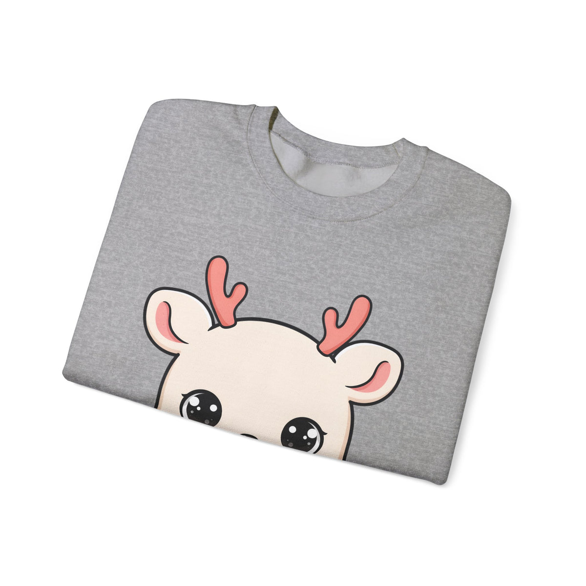 Kawaii Reindeer Sweatshirt, Cute Christmas Crewneck