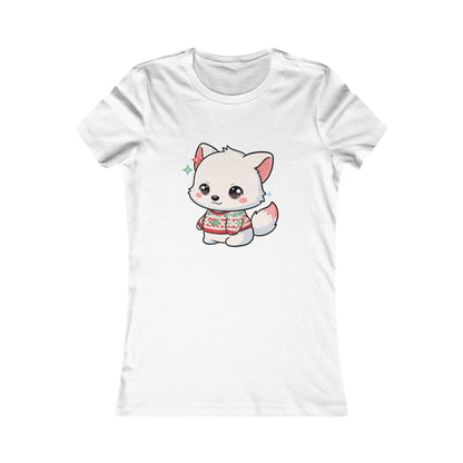 Kawaii Arctic Fox Christmas Tee for Cute Holiday Fans