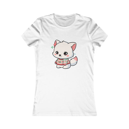 Kawaii Arctic Fox Christmas Tee for Cute Holiday Fans