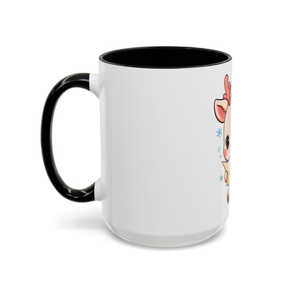Christmas Reindeer Accent Coffee Mug for Cozy Holiday Mornings