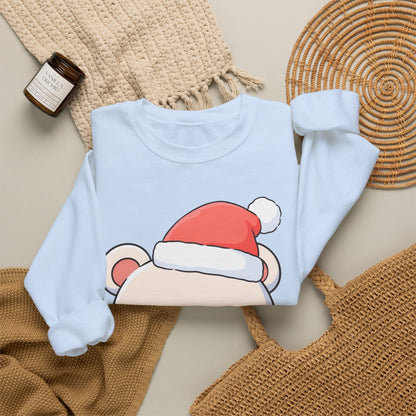 Kawaii Polar Bear Christmas Sweatshirt, Santa Cub Crewneck