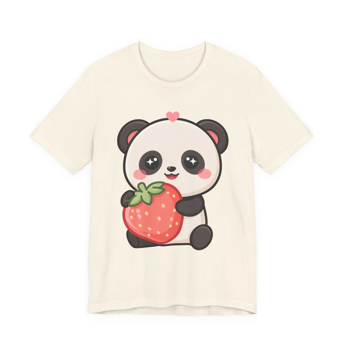 Kawaii Panda Strawberry T-Shirt – Sweet Chibi Animal Tee