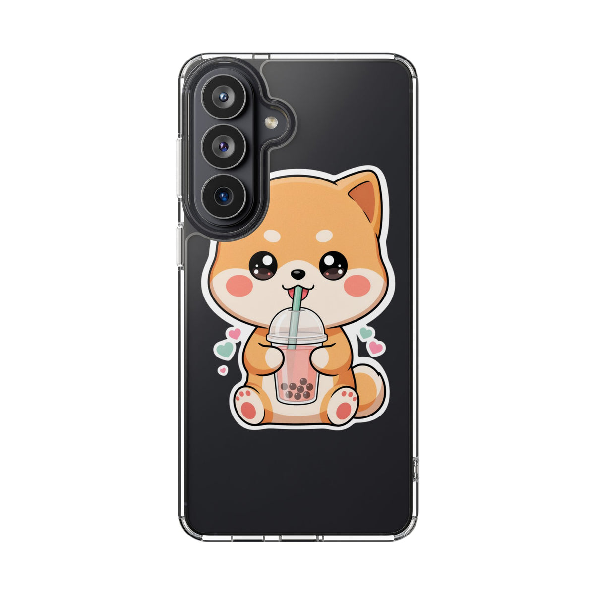 Kawaii Shiba Inu Phone Case for Bubble Tea Lovers