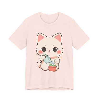 Kawaii Cat Gardening T-Shirt for Plant Lovers