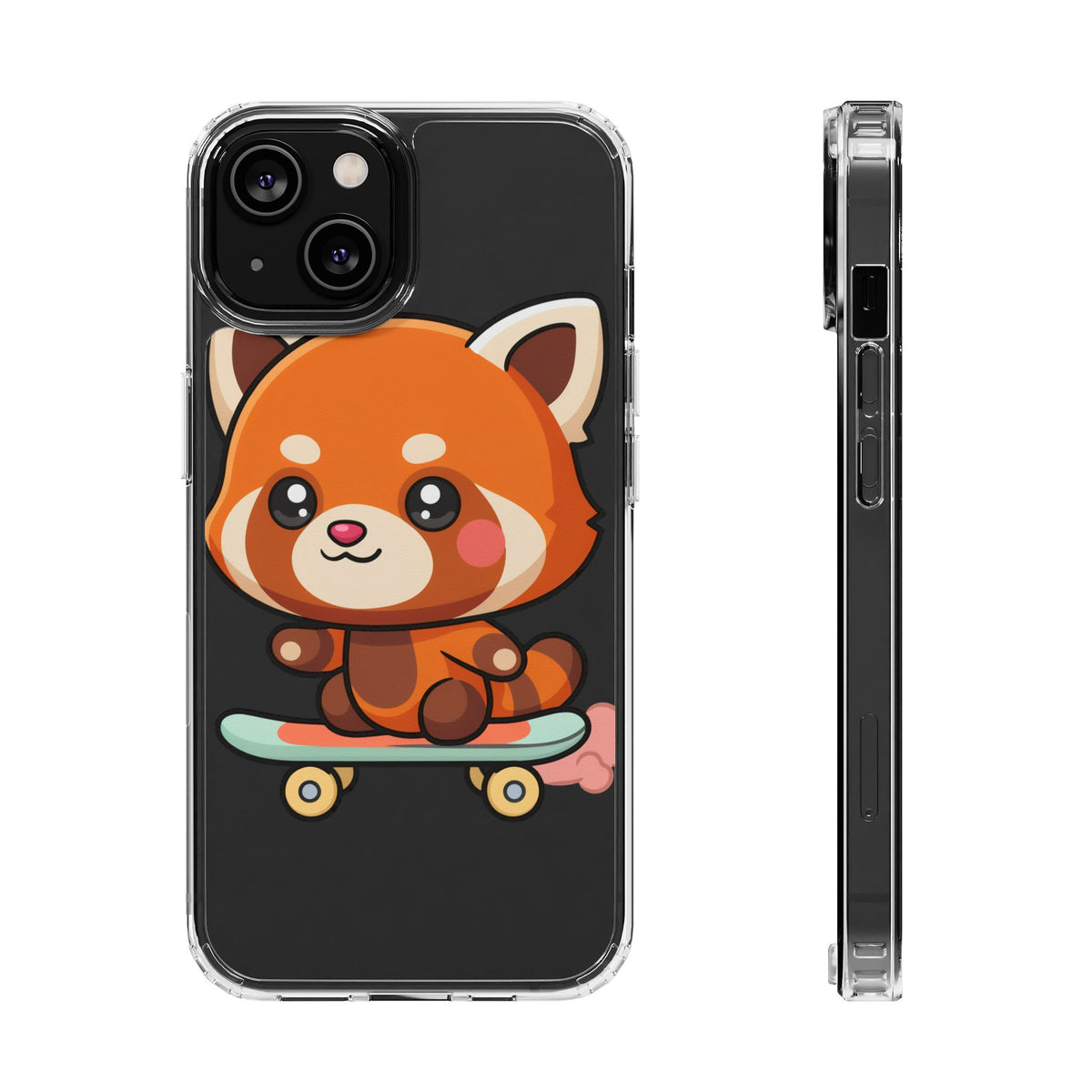 Red Panda Skateboard Phone Case, Cute Kawaii Style