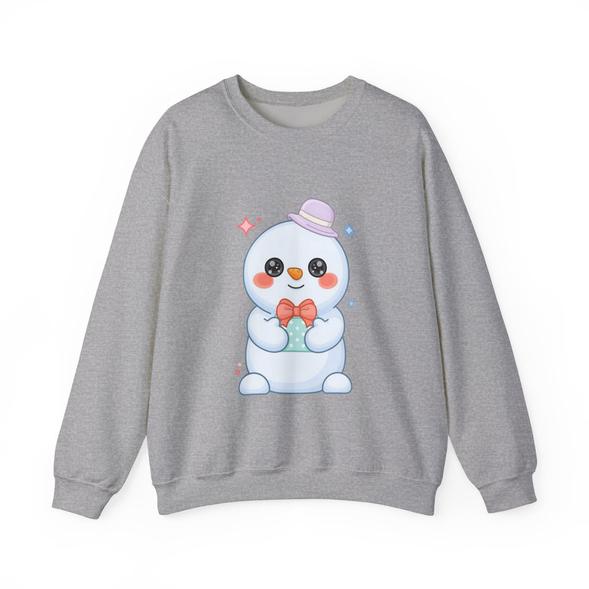 Kawaii Snowman Christmas Sweatshirt, Cute Holiday Gift