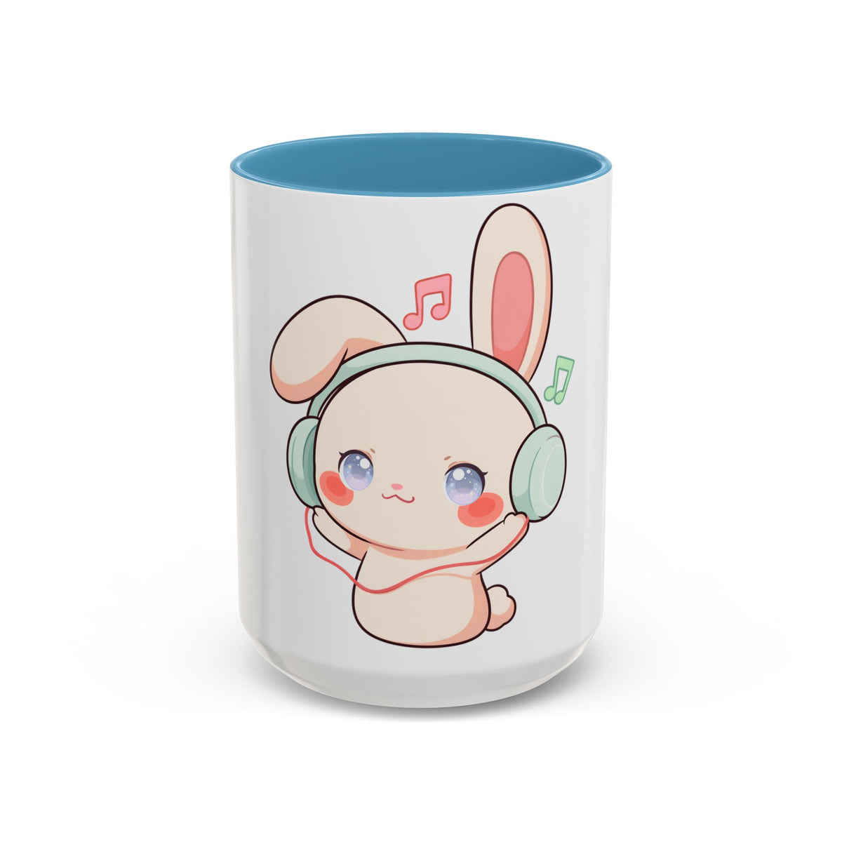 Kawaii Bunny Music Mug, Cute Accent Coffee Mug