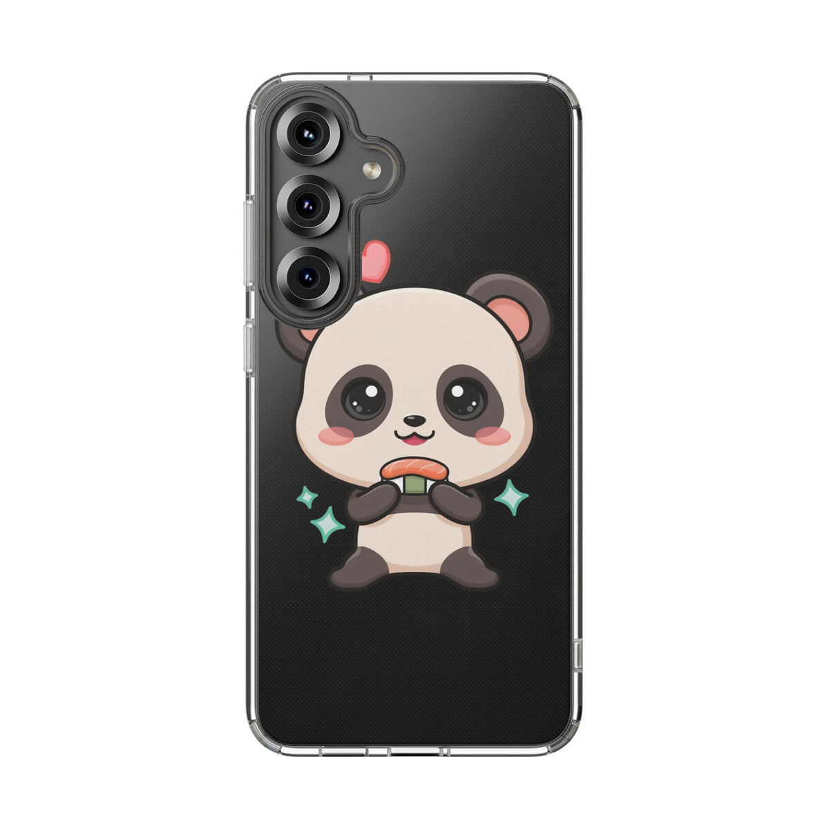 Kawaii Panda Sushi Phone Case, Clear Impact-Resistant Case