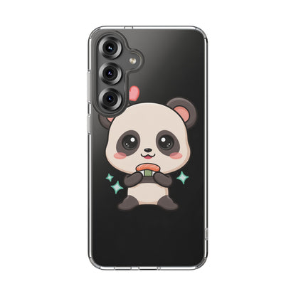 Kawaii Panda Sushi Phone Case, Clear Impact-Resistant Case