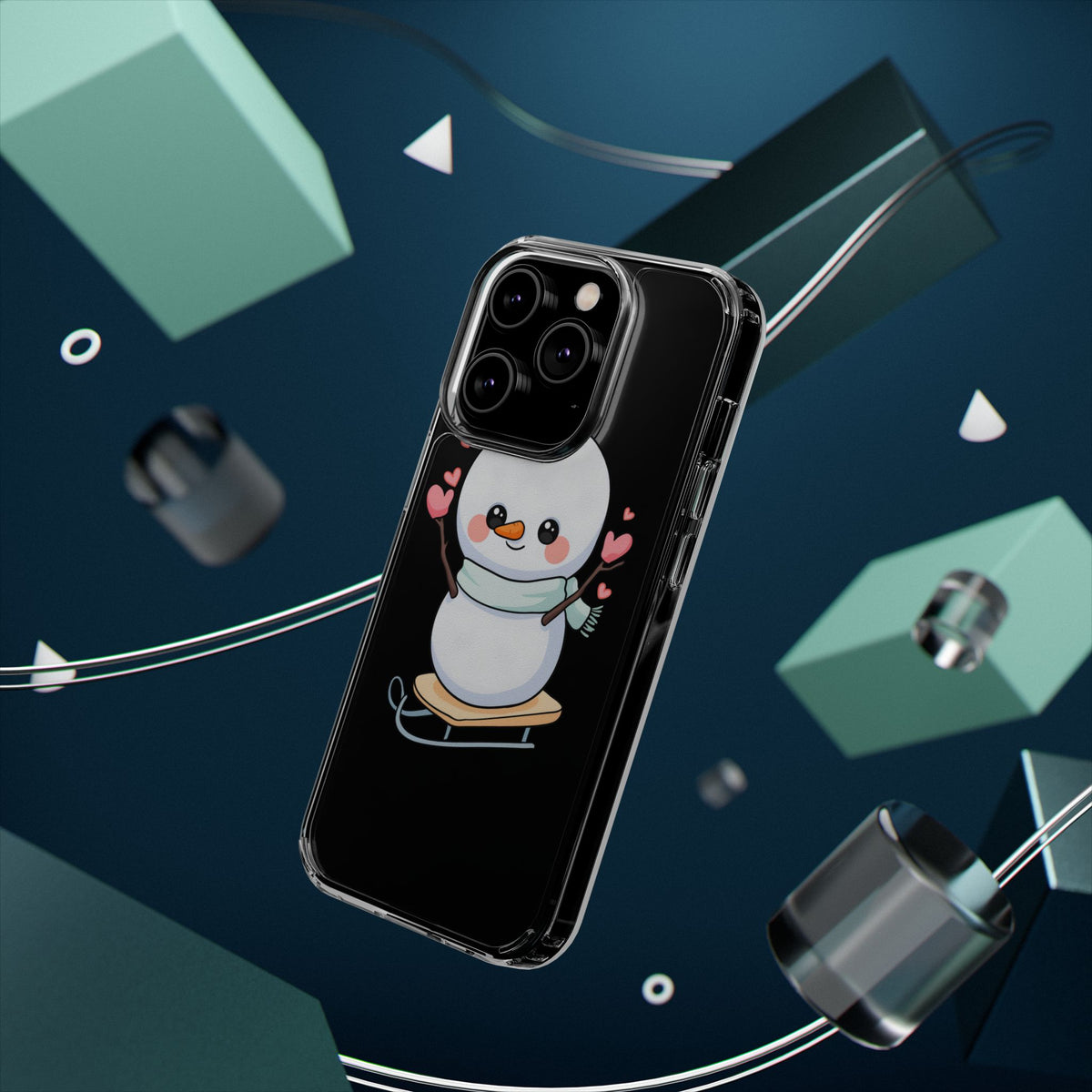 Kawaii Snowman Phone Case, Cute Winter Cheer