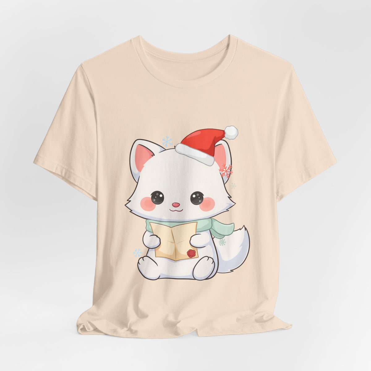 Christmas Arctic Fox T-Shirt for Cozy Holiday Readers