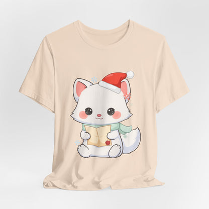 Christmas Arctic Fox T-Shirt for Cozy Holiday Readers