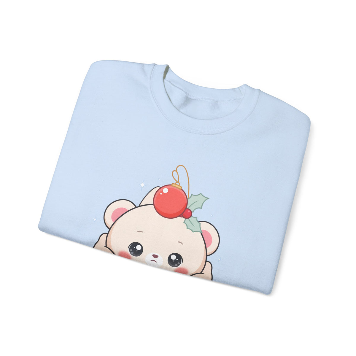 Kawaii Polar Bear Christmas Sweatshirt, Cute Holiday Crewneck