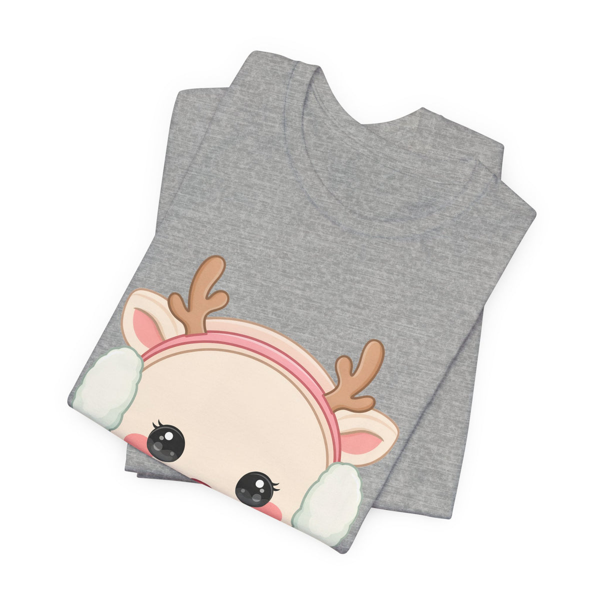 Kawaii Reindeer T-Shirt, Cute Winter Animal Tee