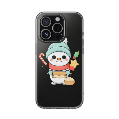 Christmas Snowman Phone Case, Cute Cookie Baker