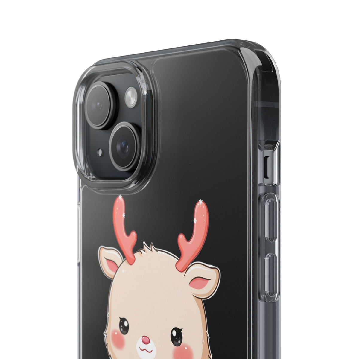 Kawaii Reindeer Clear Impact-Resistant Phone Case