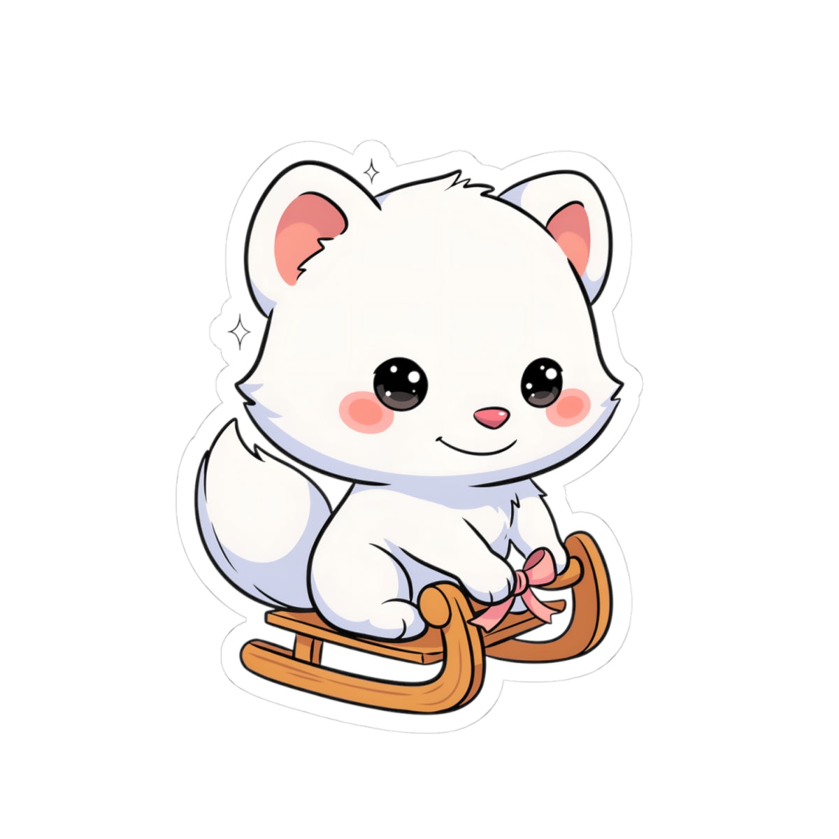 Kawaii Arctic Fox Sticker for Laptop and Journal