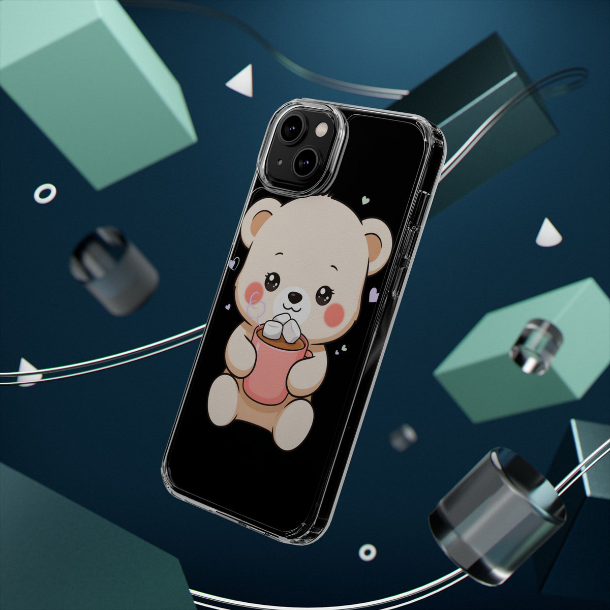 Kawaii Polar Bear Phone Case with Hot Cocoa